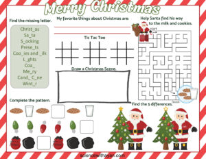 Kids Christmas Placemats | Free Printable | Christmas Activity for Kids