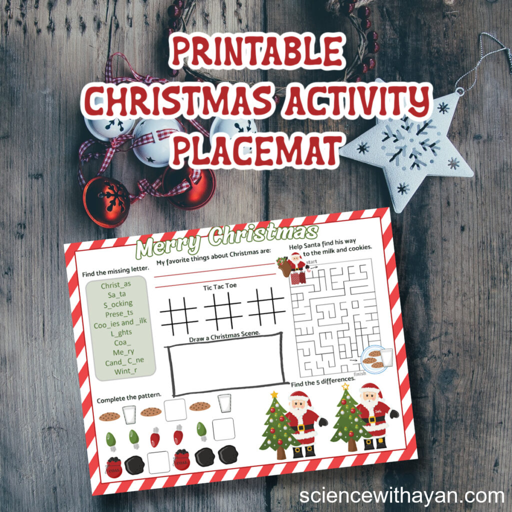 christmas activity placemats